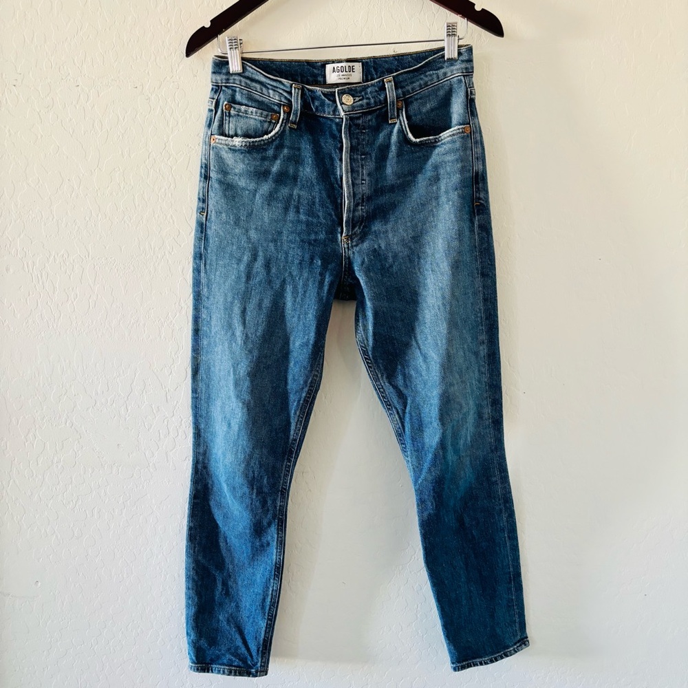 AGOLDE Nico High Rise Slim‎ Skinny Jeans Medium Wash Size 27 Made in USA